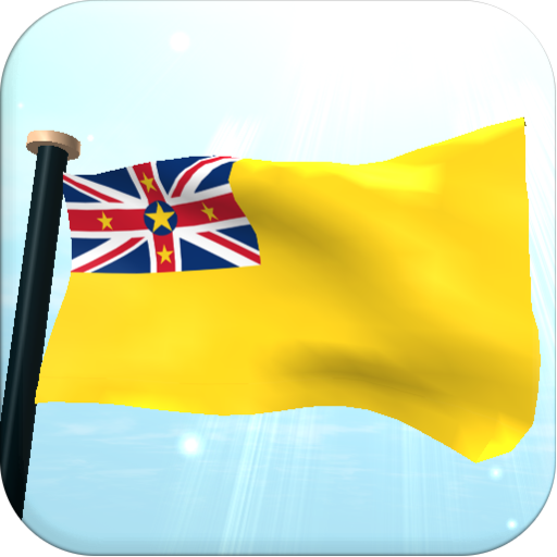 Niue Flag 3D Free Wallpaper logo