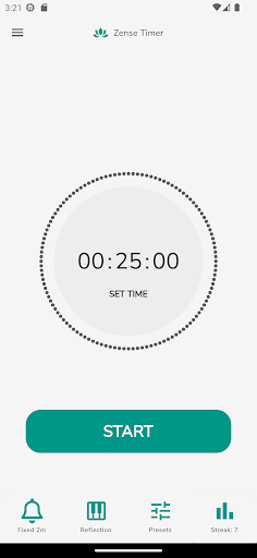 Android application Zense Timer screenshort