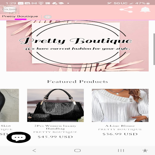 Android application Pretty Boutique screenshort