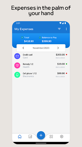 Android application Personal Finance Expenses screenshort