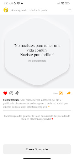 Android application Piensengrande - Editor de post screenshort