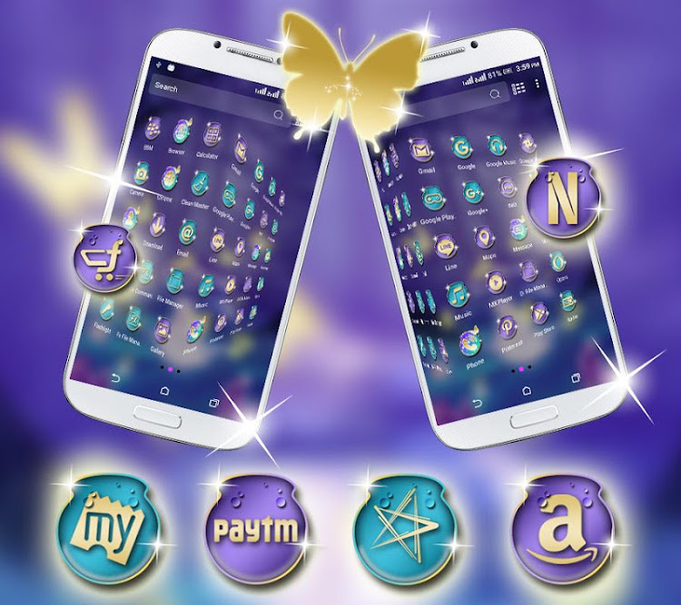 Neon Butterfly Launcher Theme - 5.0 - (Android)