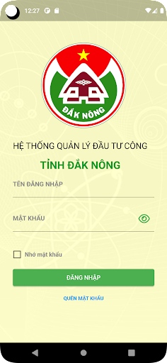 Android application Quản lý đầu tư công Đắk Nông screenshort