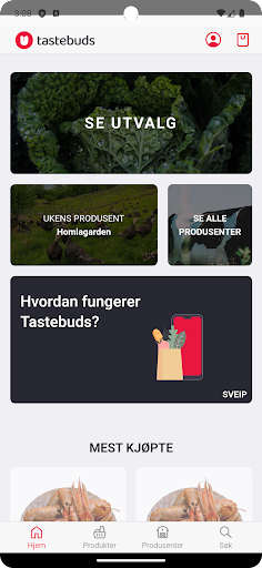 Android application Tastebuds - Lokalmat rett hjem screenshort