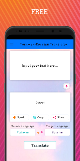 Android application Turkmen - Russian Translator screenshort