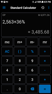 NT Calculator - rozsáhlý snímek obrazovky Calc