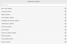 screenshot of Mathematical Symbols