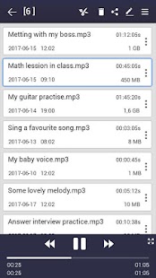 Captură de ecran pentru înregistrarea vocală