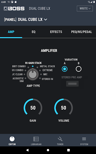 Screenshot of DUAL CUBE LX EDITOR