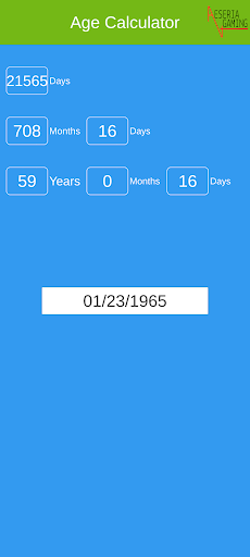EI Age Calculator Screen 3