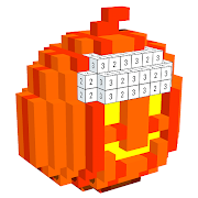 Halloween 3D Color by Number: Voxel Coloring Book