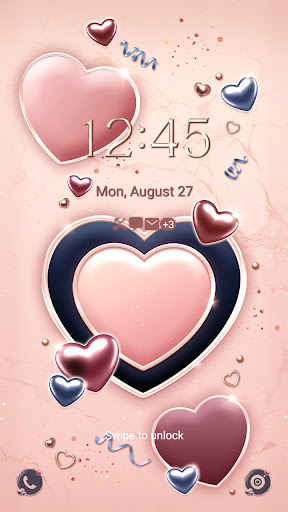 Marbling Metal Heart-Wallpaper Screen 2