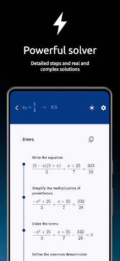 Solve equations Screen 3
