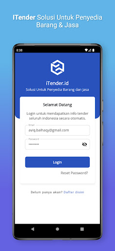 Android application iTender.id screenshort