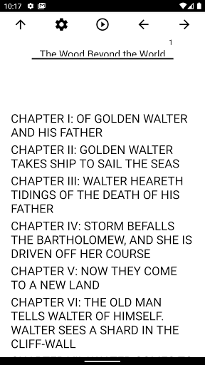 Android application Book, The Wood Beyond the Worl screenshort