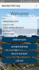 FIDO Sample App screenshot