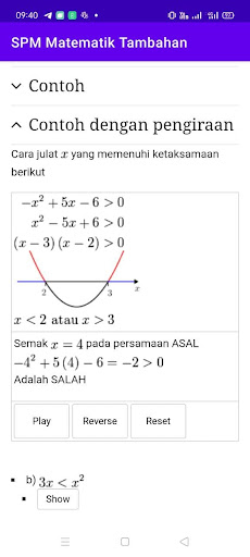 Android application SPM Matematik Tambahan screenshort
