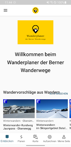 Android application Wanderplaner BernerWanderwege screenshort