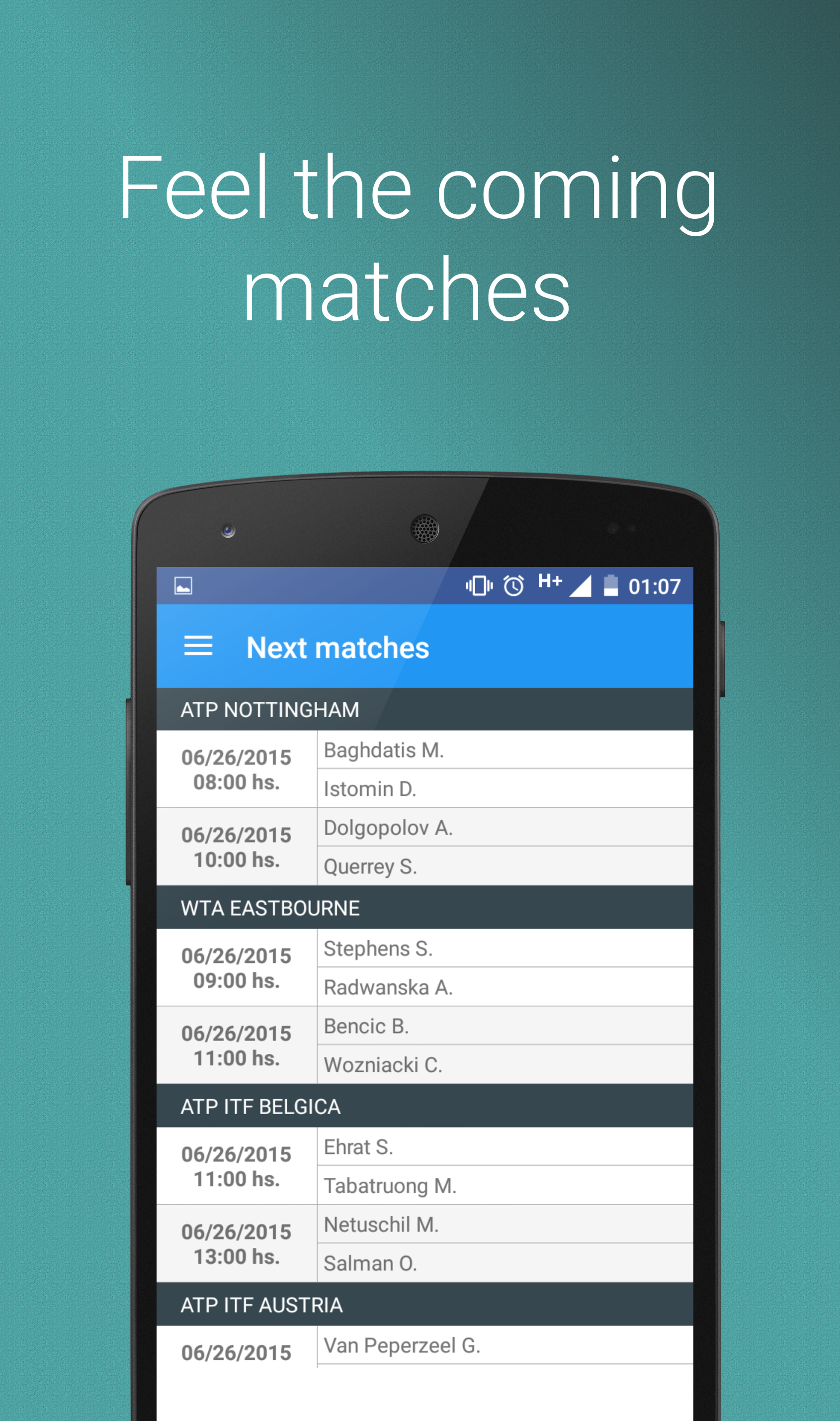 Android application Tennis Zone 🎾  - Wimbledon Live Scores screenshort