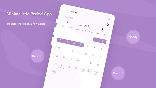 Android application Simpluna: Menstrual Calendar screenshort