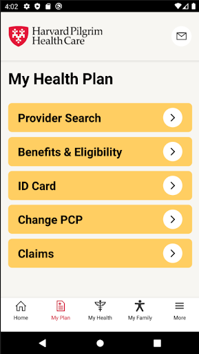 Harvard Pilgrim Mobile Screen 3