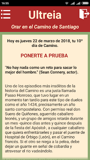 Android application Ultreia - Orar en el Camino de screenshort