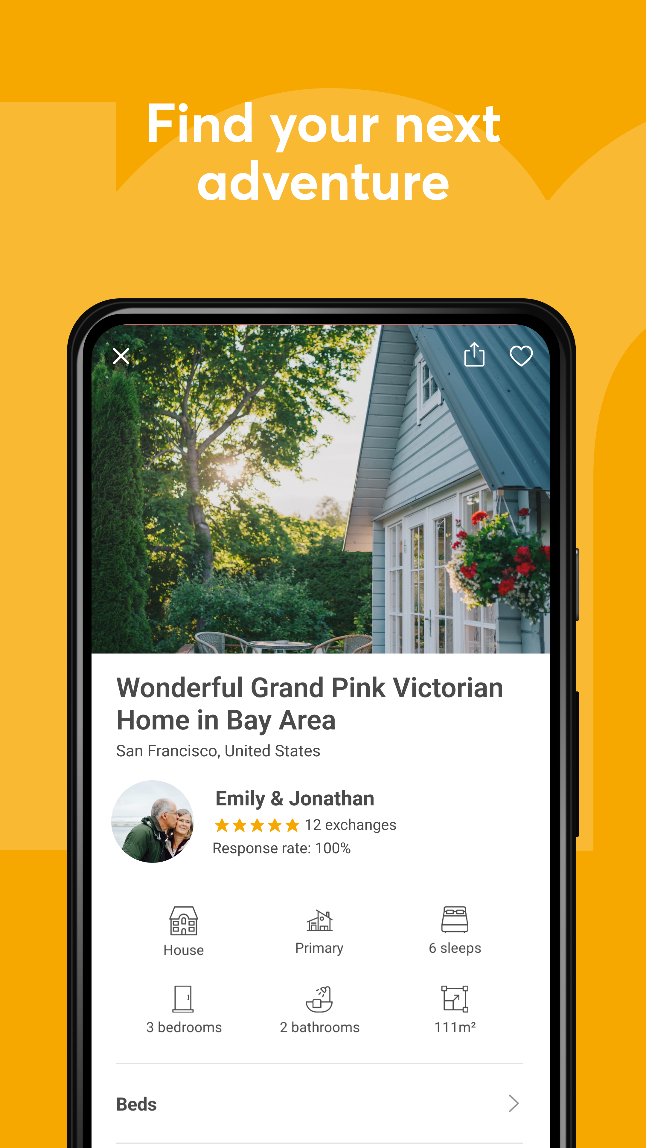 Android application HomeExchange - House Swapping screenshort