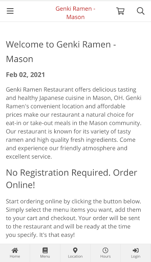 Android application Genki Ramen - Mason Ordering screenshort