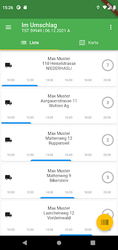 Android application eosMX Aufstellservice screenshort