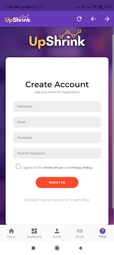 UpShrink: Shrink, Share & Earn Screen 2
