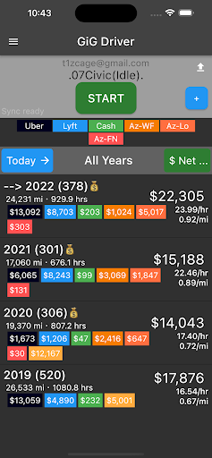 Android application Smart Gig Driver screenshort