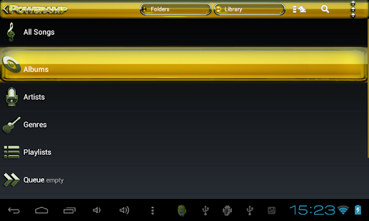 Poweramp skin Yellow Glas luxe Screenshot