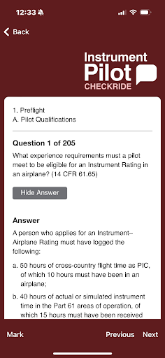 Screenshot of Instrument Pilot Checkride