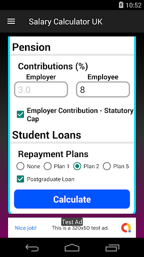 Android application Salary Calculator UK screenshort