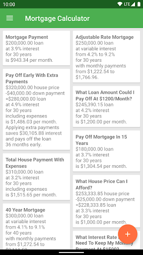 Android application Mortgage Calculator screenshort