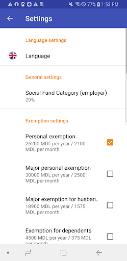 Moldova Salary Calculator Screen 3