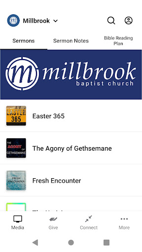 Android application Millbrook Baptist Church screenshort