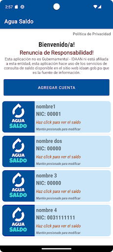 Recibo Agua Saldo Screen 2