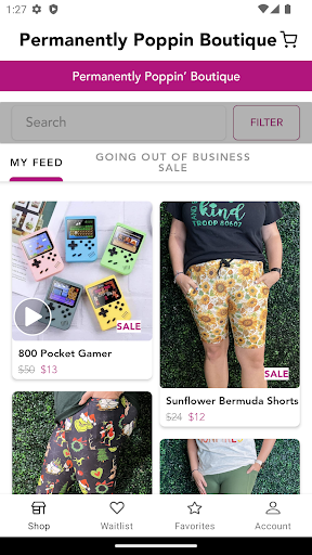 Android application Permanently Poppin Boutique screenshort