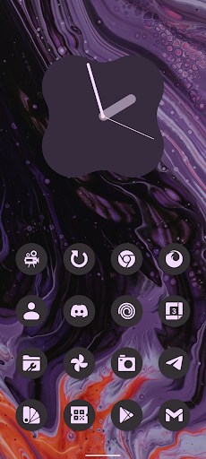 Dynamic dark A12 icon pack Screen 2