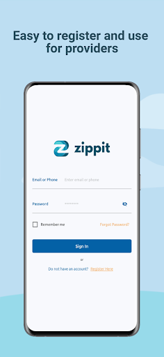 Android application Zippit Provider screenshort