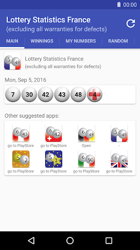 Android application Lottery Statistics France screenshort