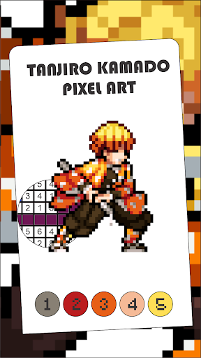 Tanjiro Demon Slayer Pixel Art