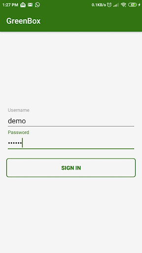 Android application GreenBox screenshort