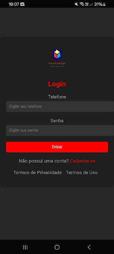 Android application Aplicativo de Bate Papo screenshort