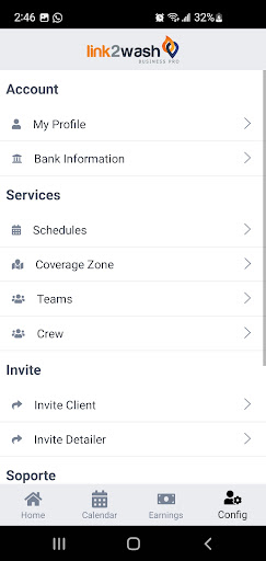 Android application Link2Wash Business Pro screenshort
