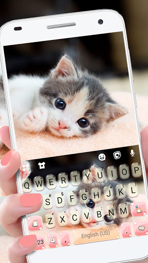 Cute Kitty 2 Keyboard Backgrou Screenshot 1 - AppWisp.com