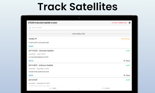 Android application Celestial Satellite Tracker screenshort