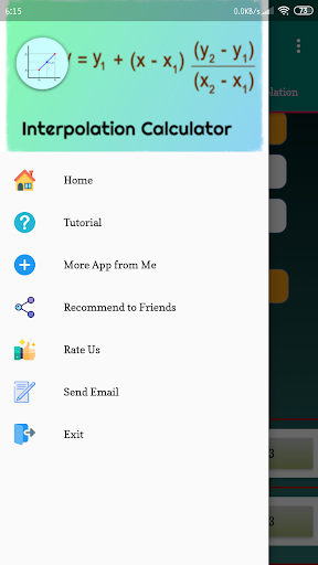 Android application Interpolation Calculator screenshort