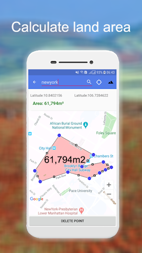 Android application Distance And Area Measurement screenshort